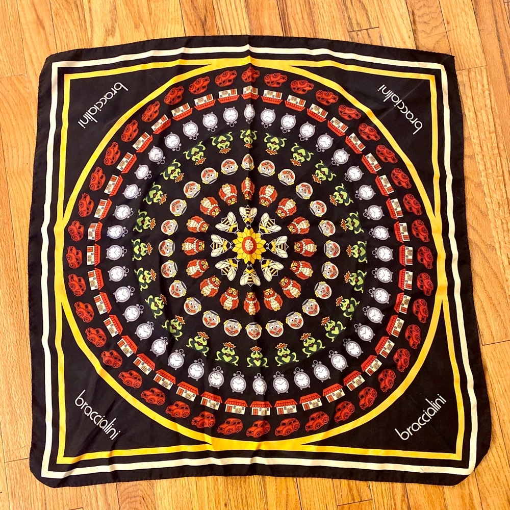 Braccialini original 100% silk scarf with prints